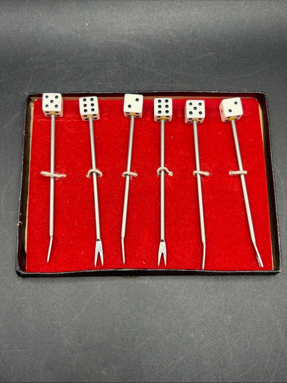 Vintage Mid Century Dice Cocktail Picks Appetizer Hors d’oeuvres Kitchenware